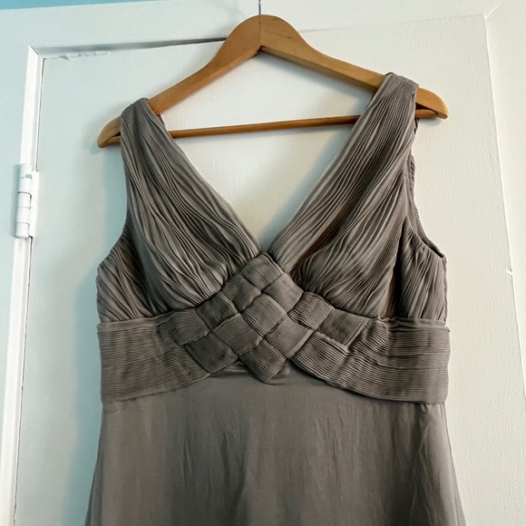 Valentino Grey Silk Cocktail Dress with Pleating detail. - Picture 4 of 16